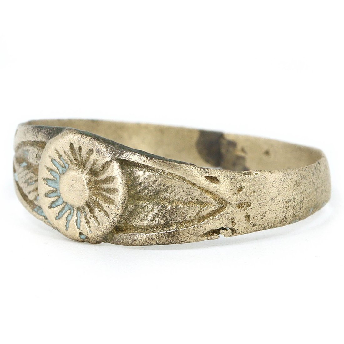 An Antique Bronze Floral Band Ring, Byzantine Empire, 7th-9th Century AD (1 of 3)