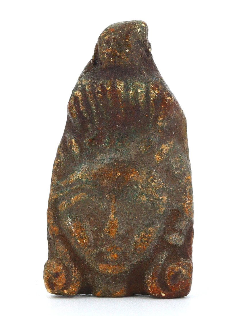 An Ancient Egyptian Faience Hathor Amulet, Late Period 664-332 BC (1 of 3)