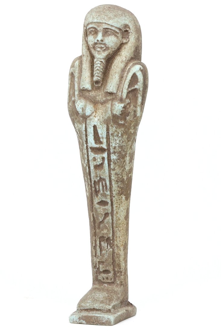 An Egyptian Faience Ushabti, New Kingdom, 1550-1070 BC (1 of 4)