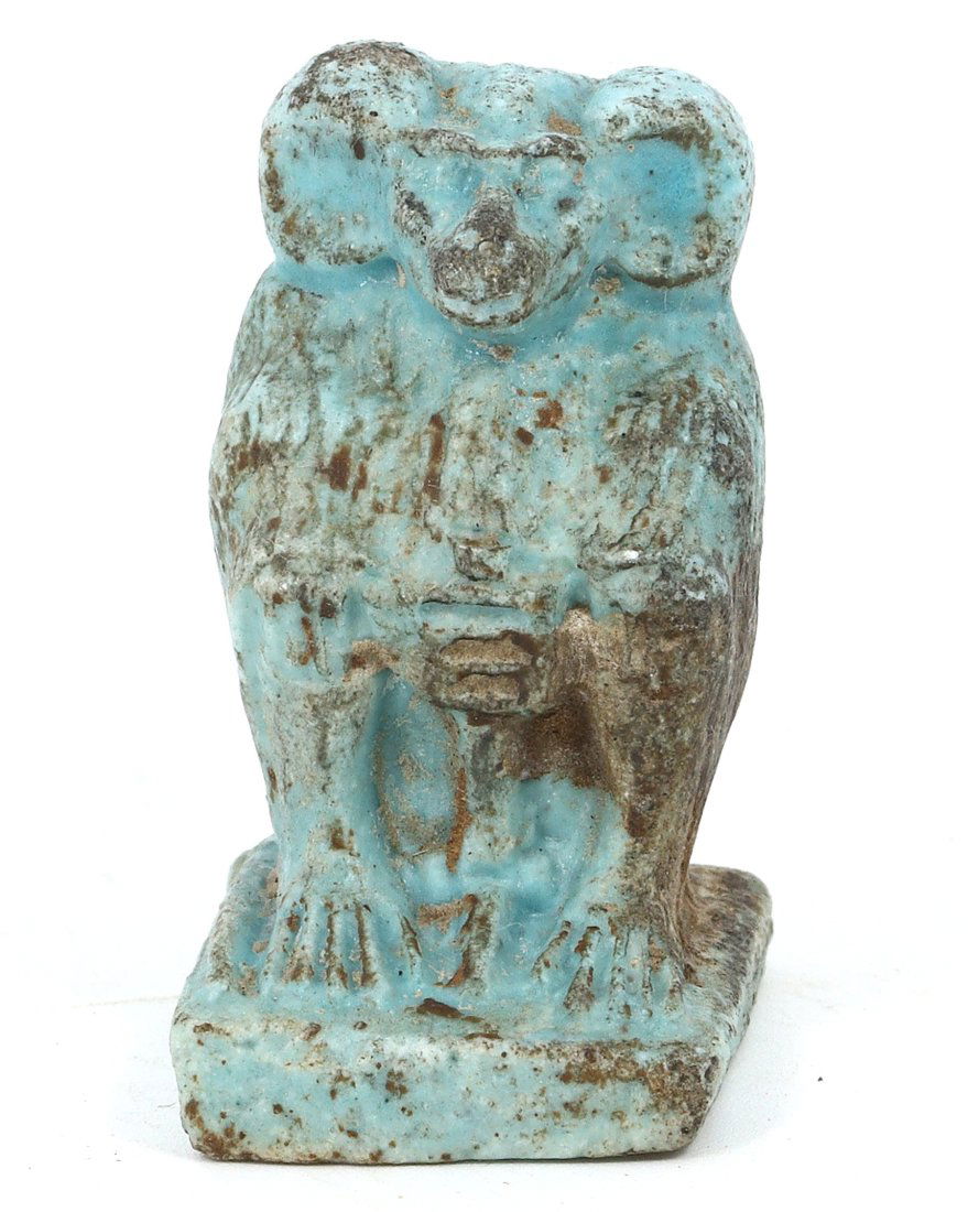 Ancient Egyptian Faience Baboon Figurine, Late Period, 664-332 BC (1 of 4)
