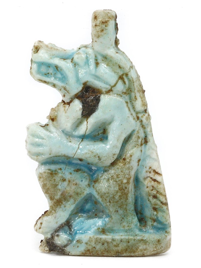 An Ancient Egyptian Glazed Steatite Crocodile Amulet (1 of 3)