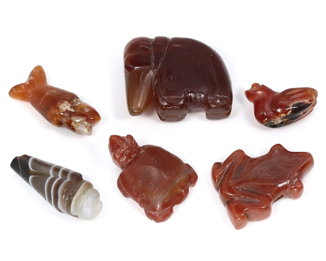 An Ancient Egyptian Pantheon of Carnelian Amulets (1 of 2)