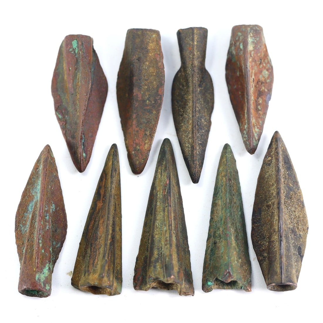 A Connoisseur's Selection of Nine Bronze Arrowheads, Various Ancient Cultures (1 of 2)