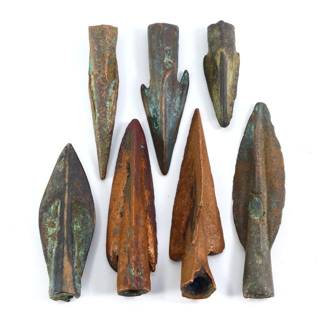 A Connoisseur's Selection of Seven Bronze Arrowheads, Various Ancient Cultures (1 of 2)