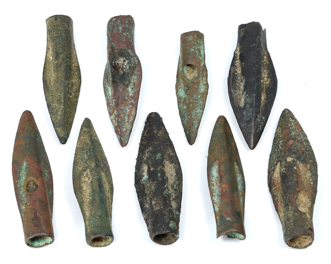A Group of Nine Bronze Arrowheads, Likely Late Hellenistic to Early Roman (1 of 1)