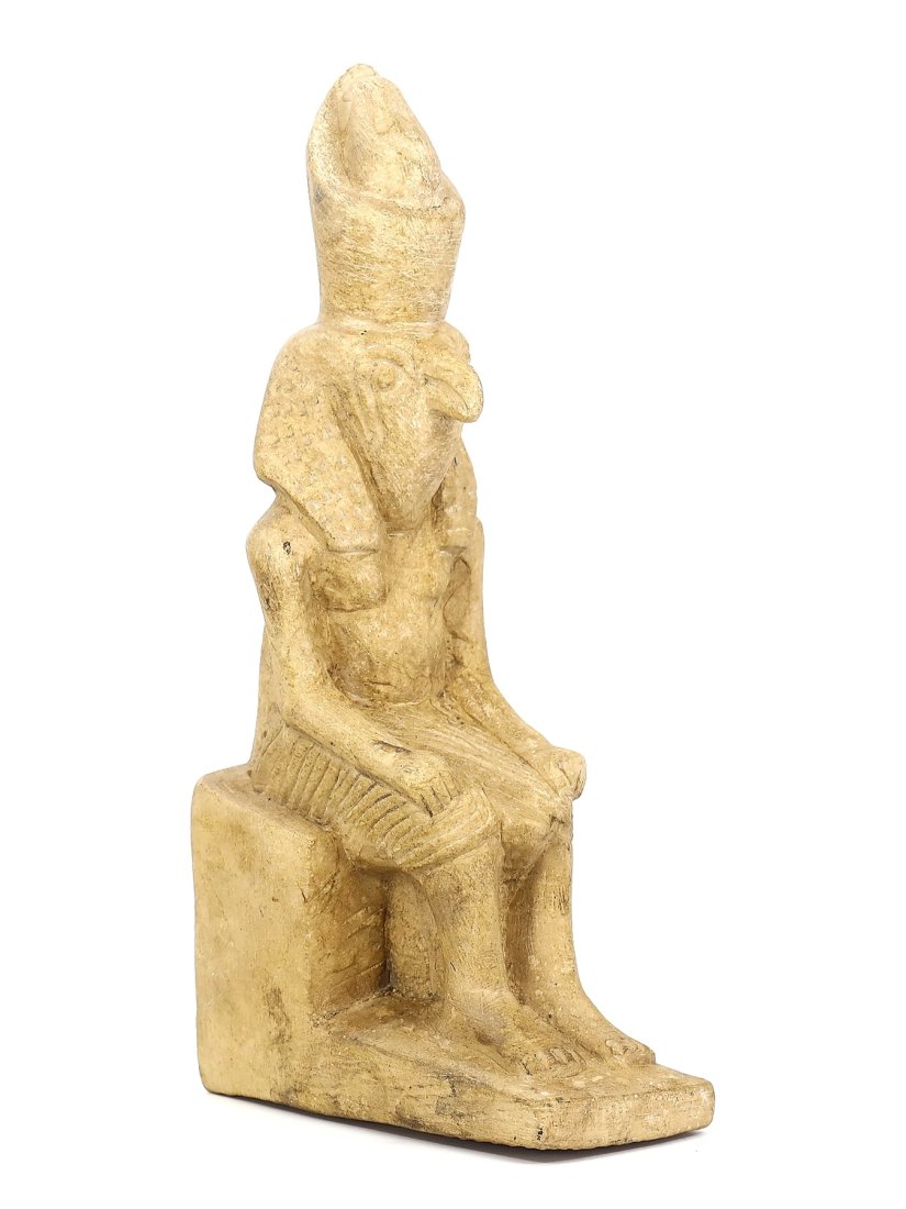 9.4" An Egyptian Steatite Deity Figure with Falcon Head, Post-Pharaonic Period (1 of 4)