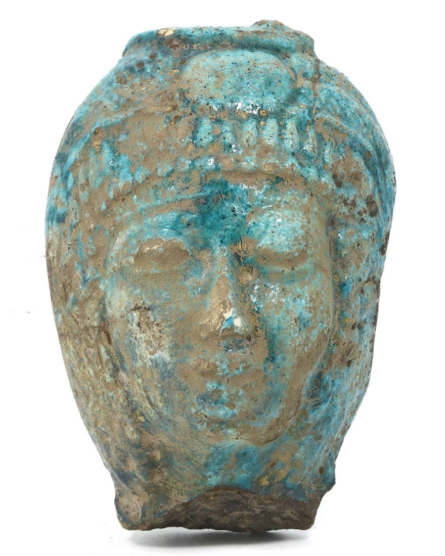 An Egyptian Visage of Queen Nefertari Faience Fragment (1 of 3)