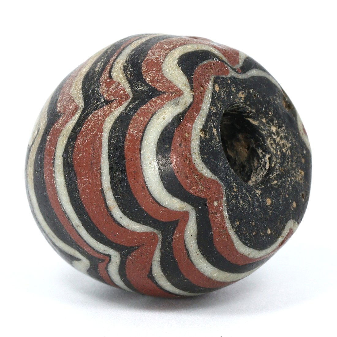 A Bold Egyptian Multicolored Glass Bead, Middle Kingdom (1 of 3)