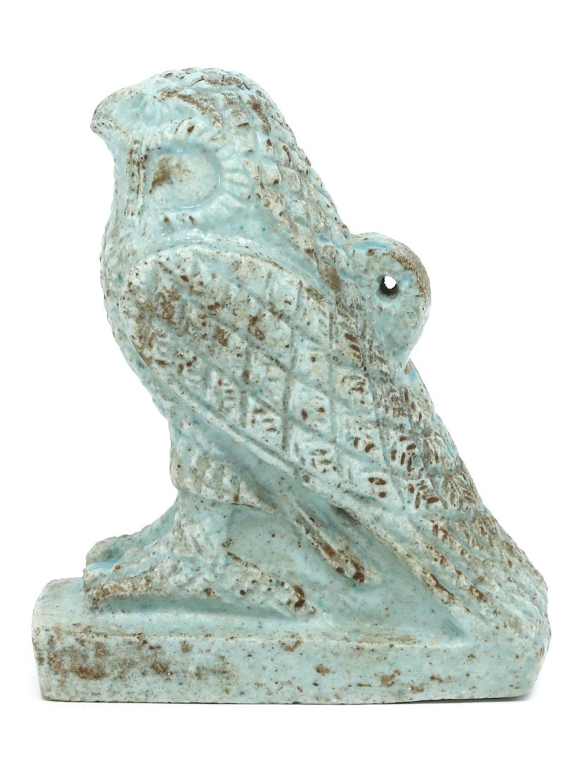 An Egyptian Faience Figurine of Horus as a Falcon (1 of 4)