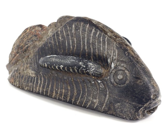 An Egyptian Basalt Sculpture of the Nile's Bounty: Dimension: 13 x 6 cm