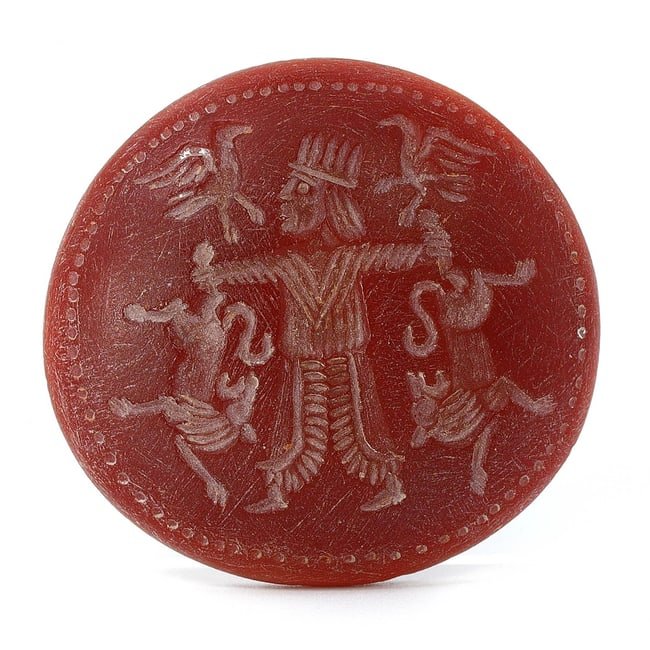 Sassanian Carnelian Stamp Sea: dimension: 4 cm
