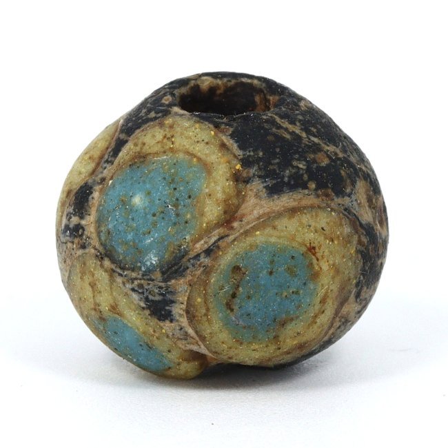 Ancient Bead A New Kingdom Faience Bead with Concentric Circle Patterns (1 of 4)