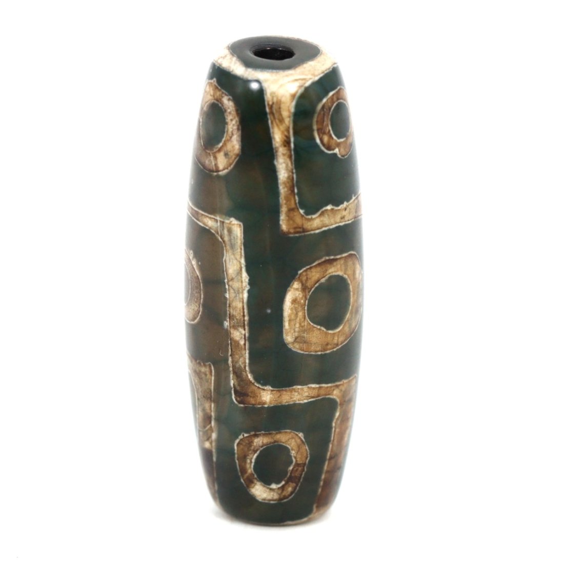 Antique Tibetan Agate dZi Bead: Dimension: 3 x 1 cm