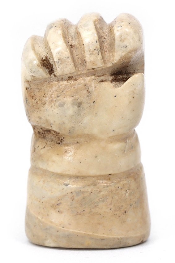 Art of Strength: Alabaster Fist Amulet: Dimension: 2.4 x 1.3 cm