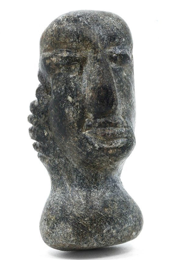 An Ancient Bactrian Idol Head Bust in Shist Steatite, Circa 2000-1800 BCE (1 of 4)