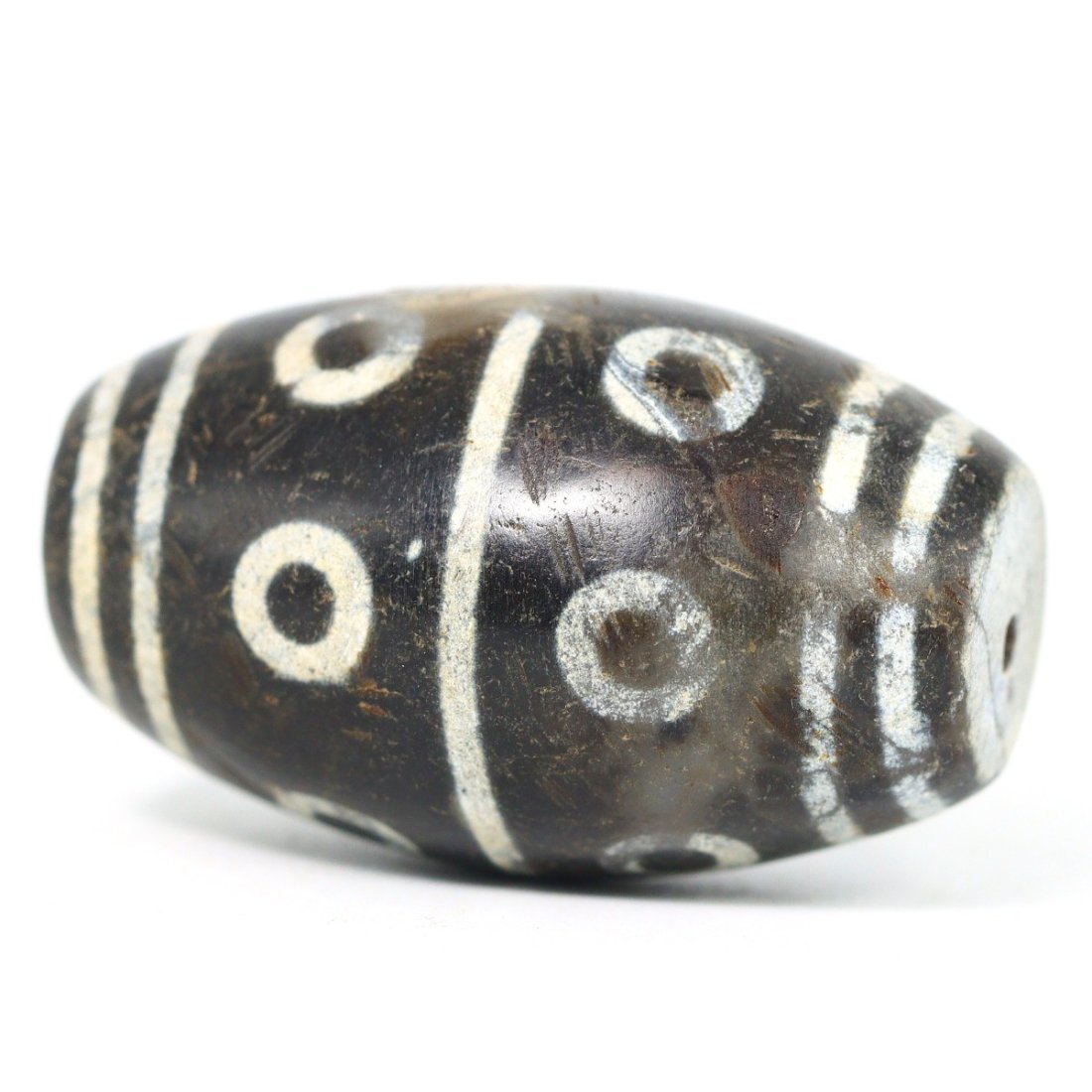 An Antique Tibetan Agate dZi Bead, Etched with Symbolic Patterns, Circa 19th-20th Century (1 of 3)