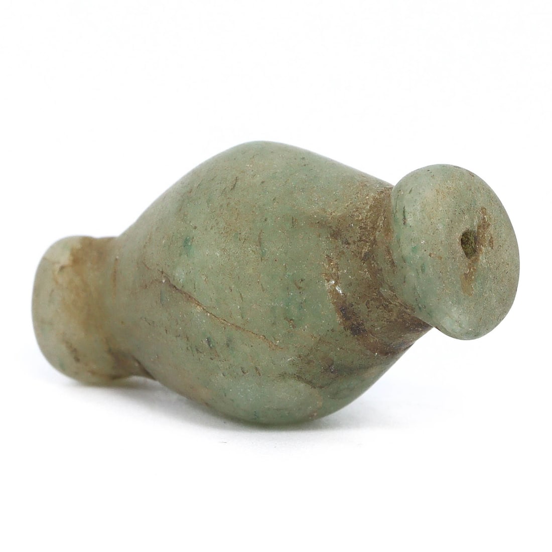 An Antique Collar Chrysoprase Bead, Qing Dynasty, circa 1644-1913: This elegant collar bead, made from chrysoprase, showcases the artistic finesse of the Qing Dynasty. The smooth, green gemstone with subtle textures is renowned for its calming properties, often used 
