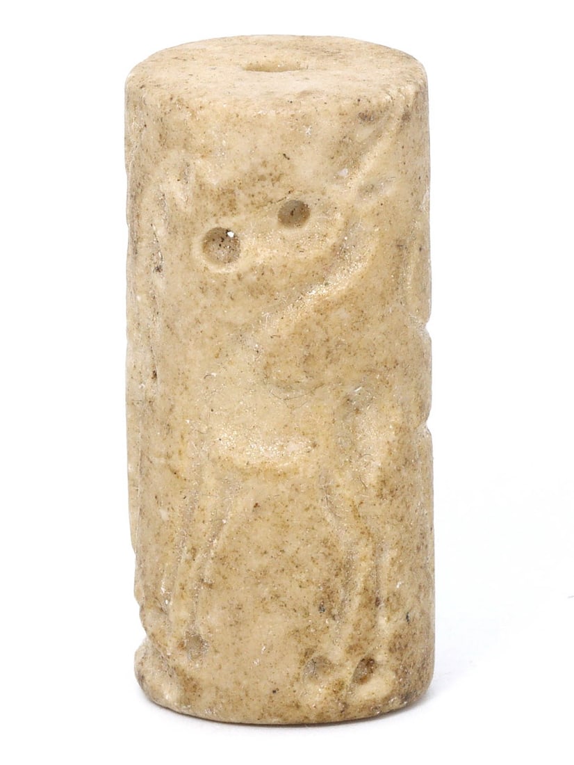 An Ancient Mesopotamian Limestone Cylinder Seal, 2nd Millennium BC (1 of 3)