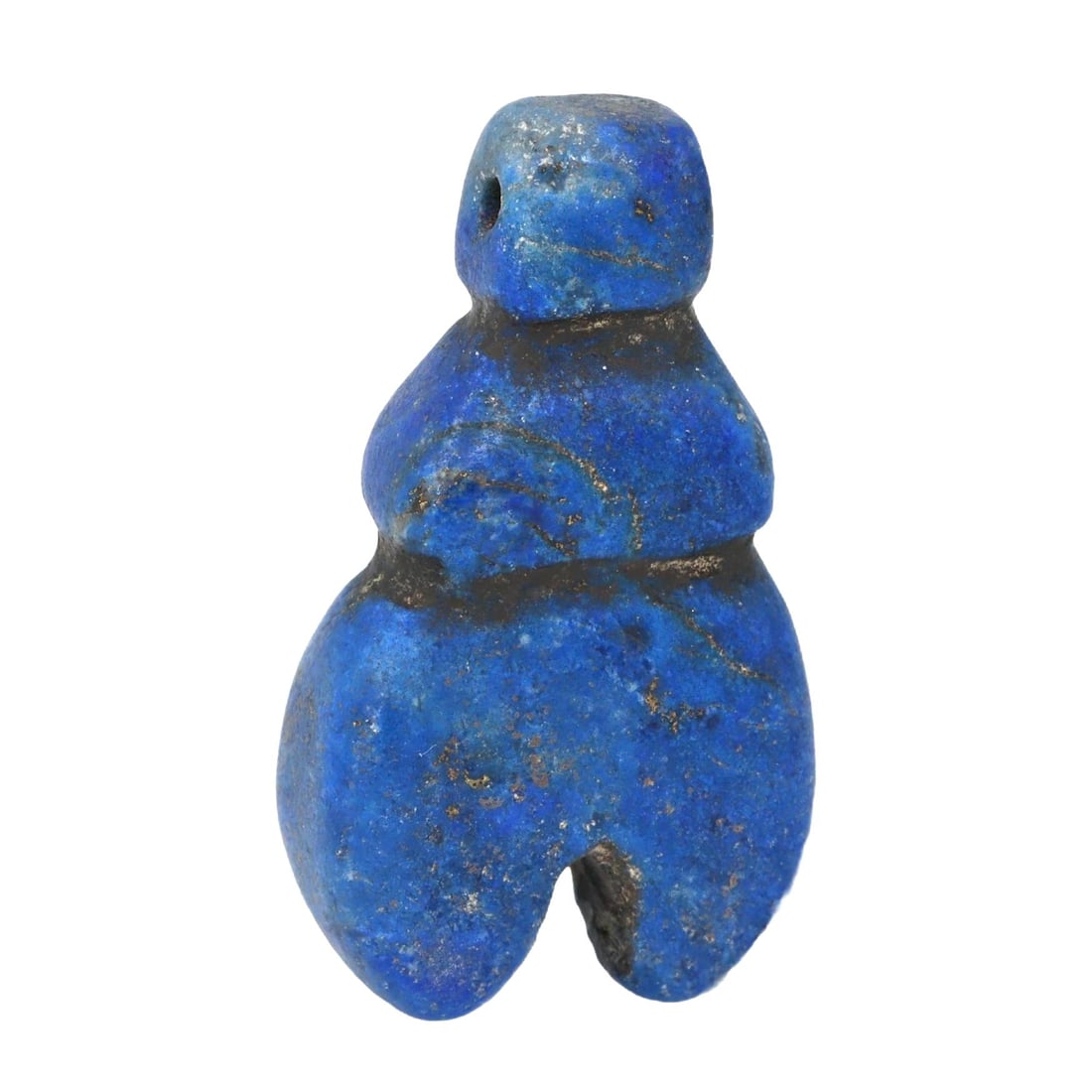Ancient Egyptian Antiquities Lapis Lazuli Djed Pillar Amulet, c. 664–332 BCE (1 of 1)