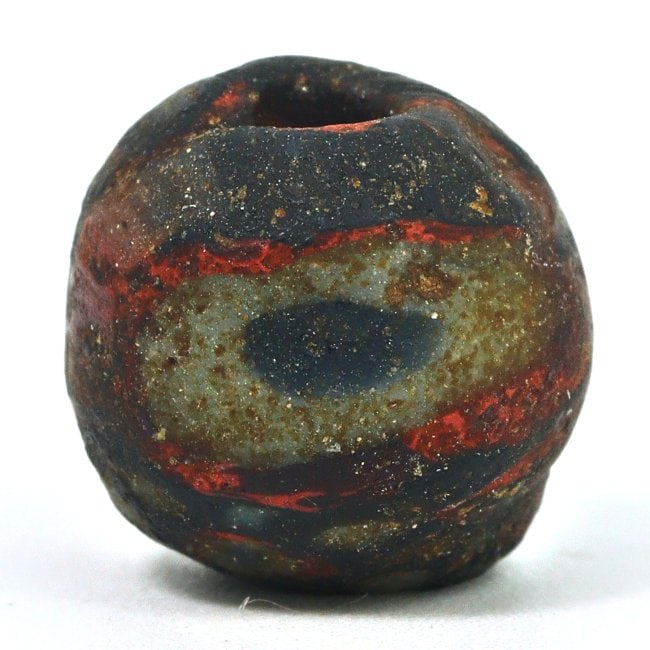 An Ancient Hellenistic Glass Bead with Earth Tone Swirls, Circa 2nd-1st Century BCE (1 of 3)