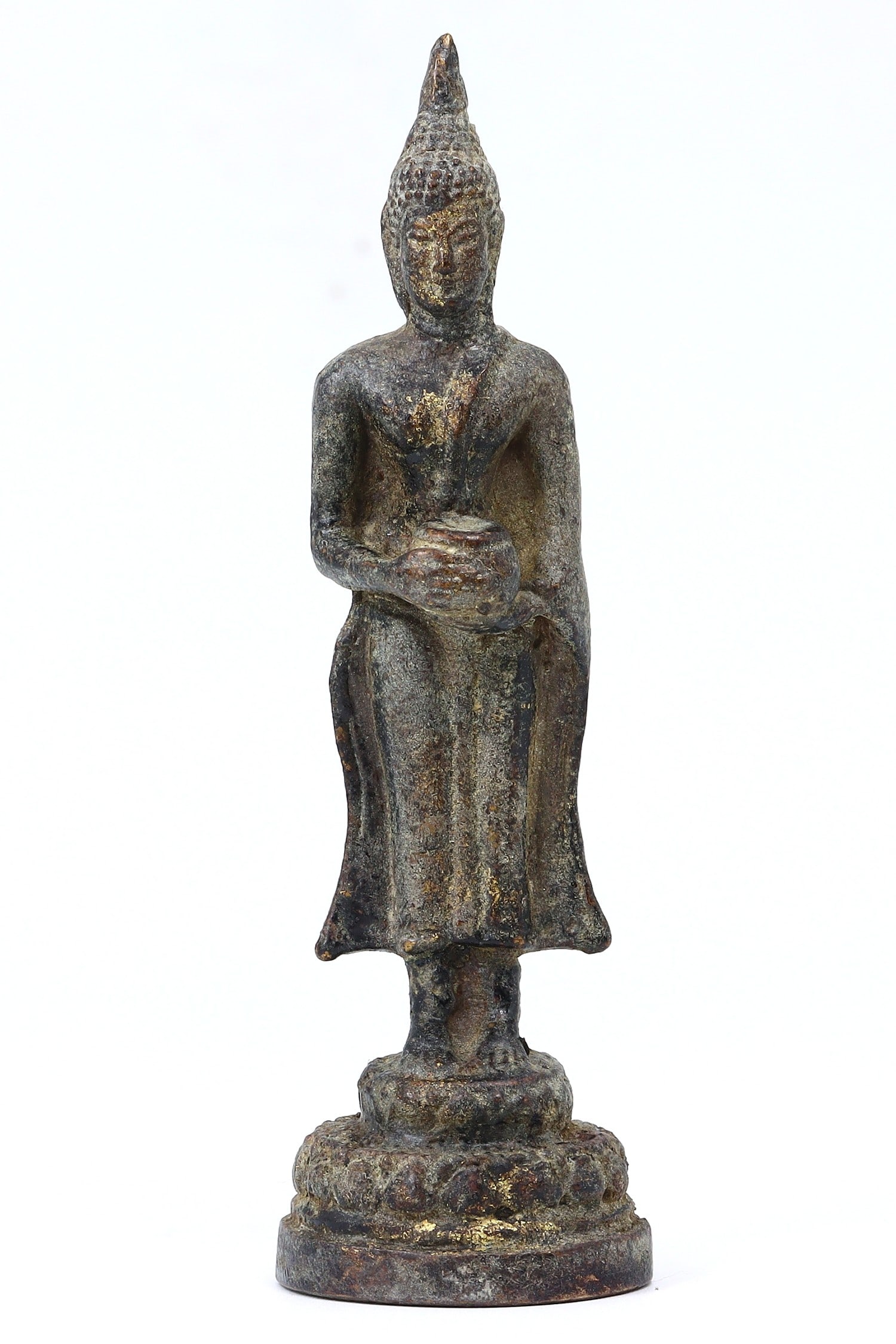 An Ancient Southeast Asian Bronze Standing Buddha, Pre-15th Century (1 of 2)