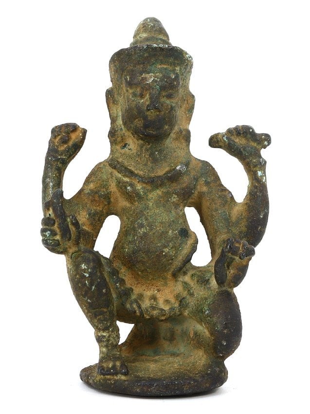 An Antique Southeast Asian Bronze Votive Figure, 7th-9th Century CE (1 of 3)
