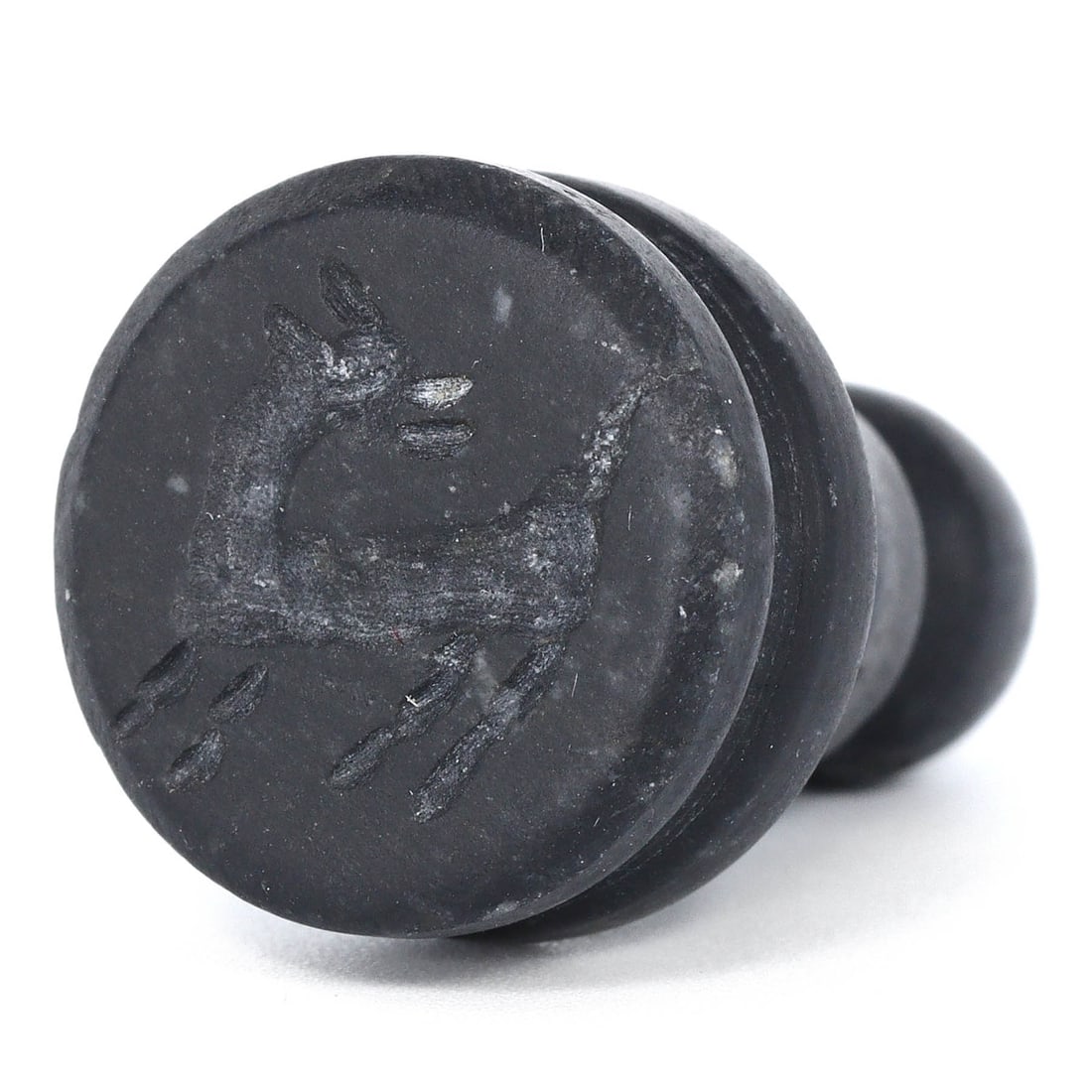 An Ancient Sasanian Black Stone Stamp Seal, c. 3rd-7th Century CE (1 of 2)