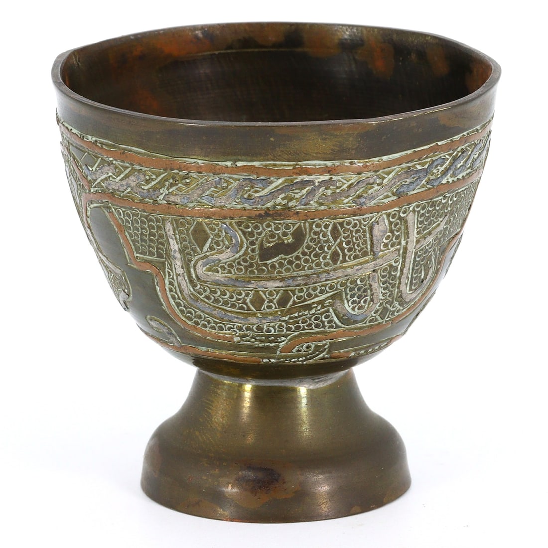 A Seljuk Period Engraved Bronze Islamic Bowl with Kufic Inscriptions, 1037-1194 CE (1 of 4)