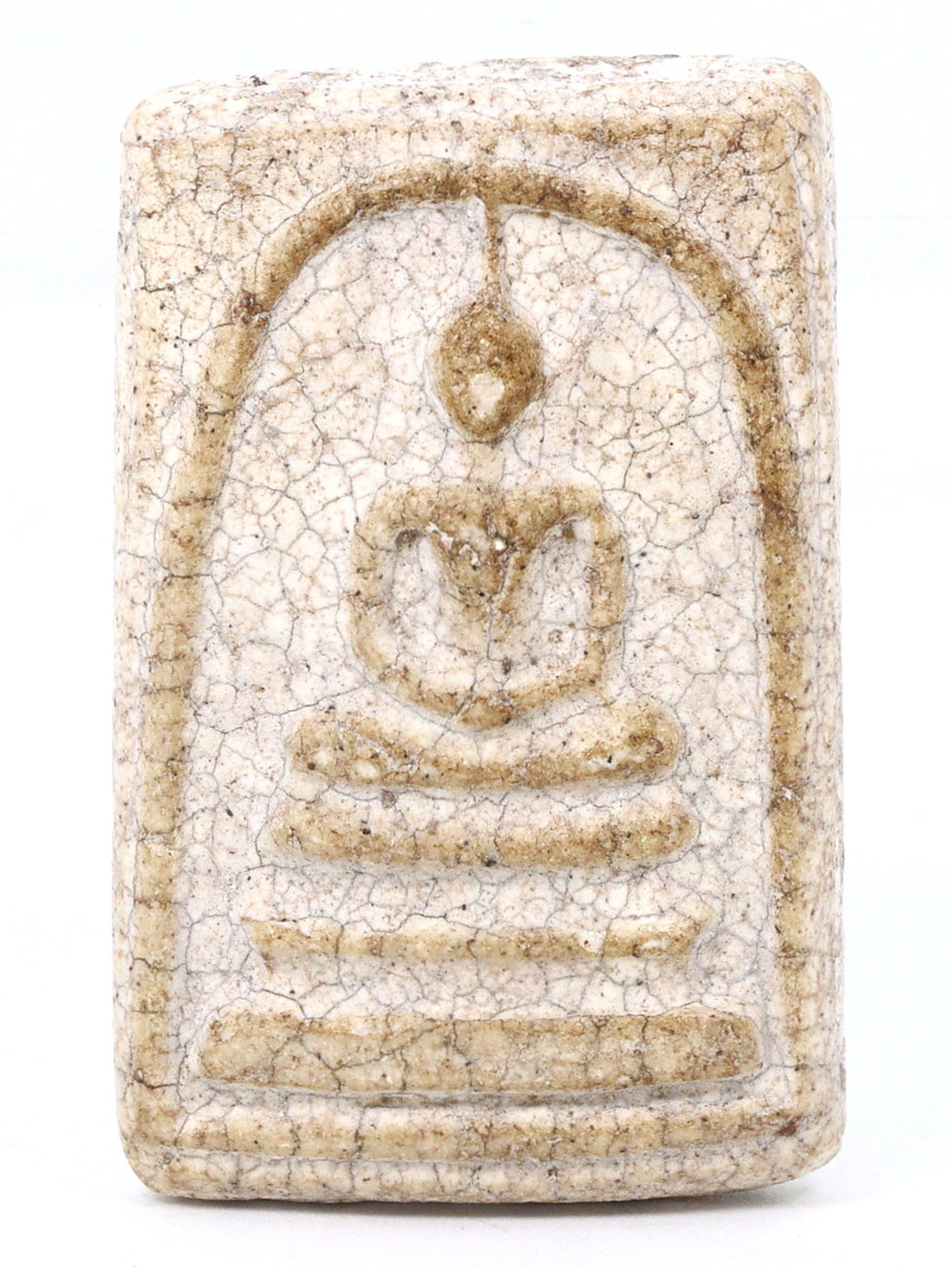 An Ancient Southeast Asian Terracotta Votive Tablet, Pre-15th Century: This piece is a reverent expression of devotional art, capturing the essence of Southeast Asian religious practice before the 15th century. The terracotta tablet, with a depiction of the Buddha in a t