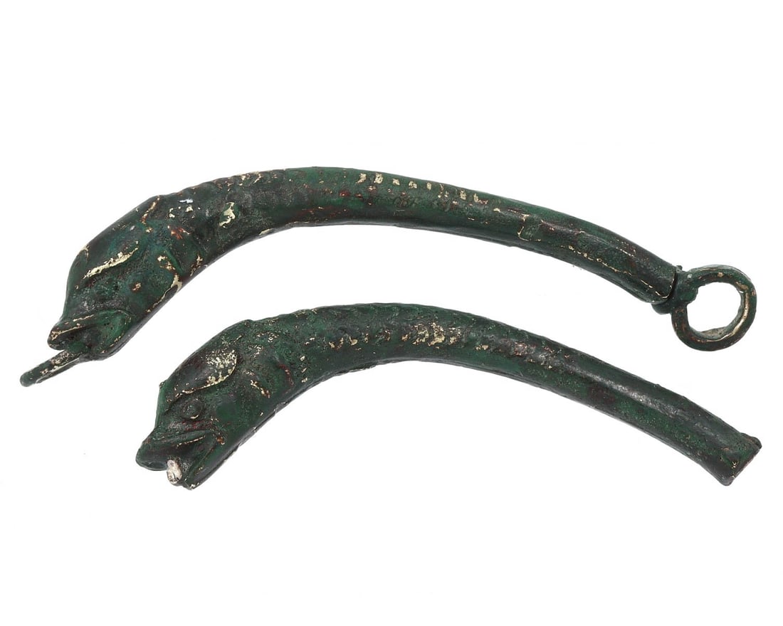 An Ancient Bronze Serpent-Head Jewelry Element, Likely Greco-Roman, Circa 2nd-1st Century BCE (1 of 2)
