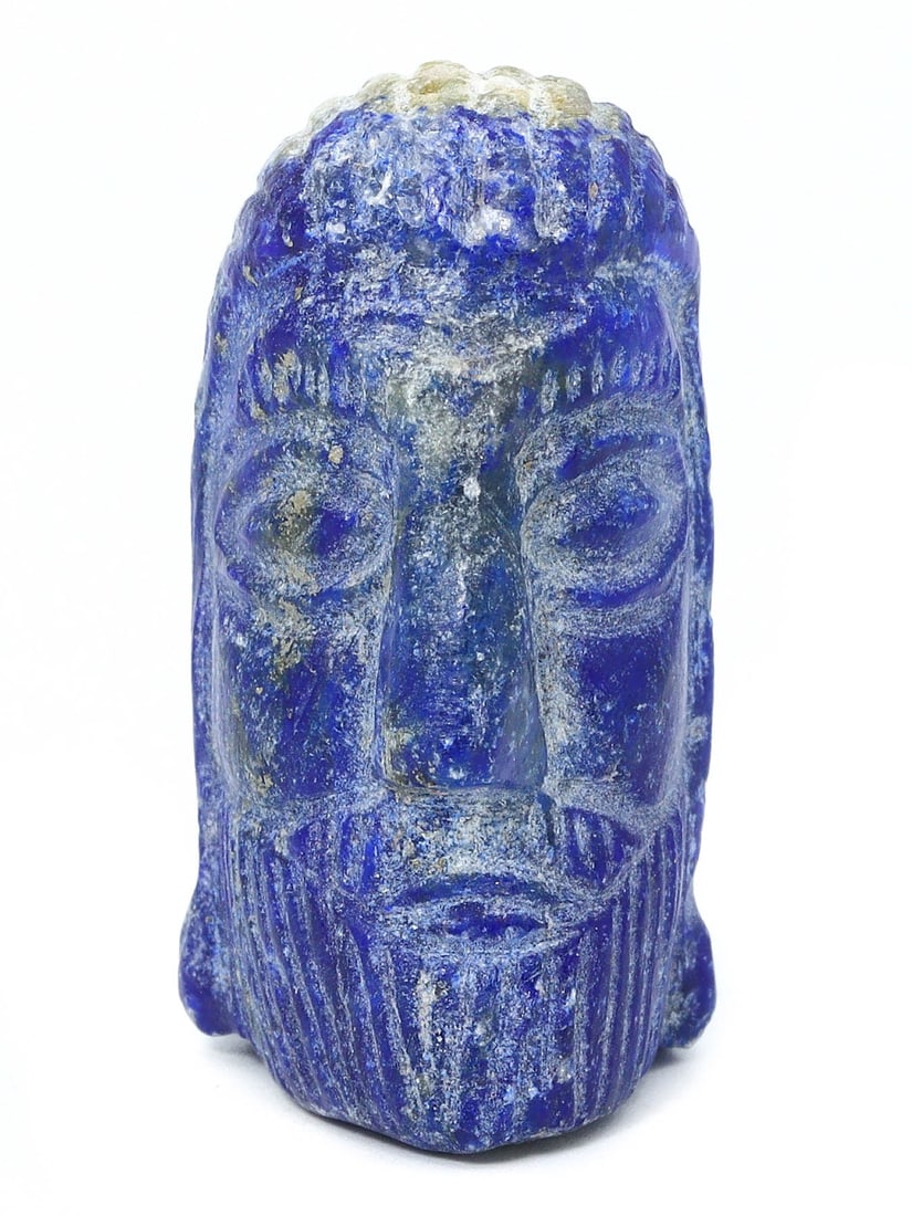An Ancient Bactrian Lapis Lazuli Idol Head, 2nd Millennium BCE (1 of 2)