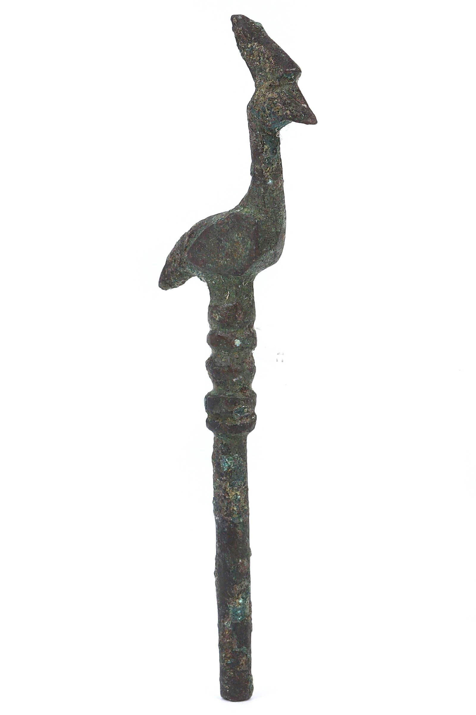 An Ancient Luristan Bronze Cosmetic Pin with Cockerel, 1st Millennium BCE (1 of 2)