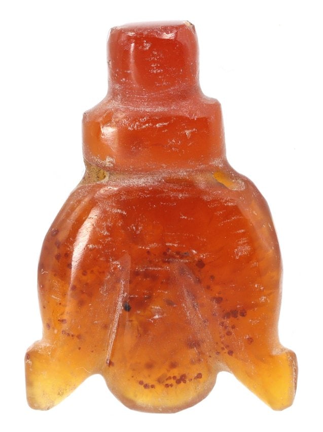 Ancient Carved Carnelian Turtle Bead, Late Hellenistic Period, 2nd-1st Century BCE (1 of 2)