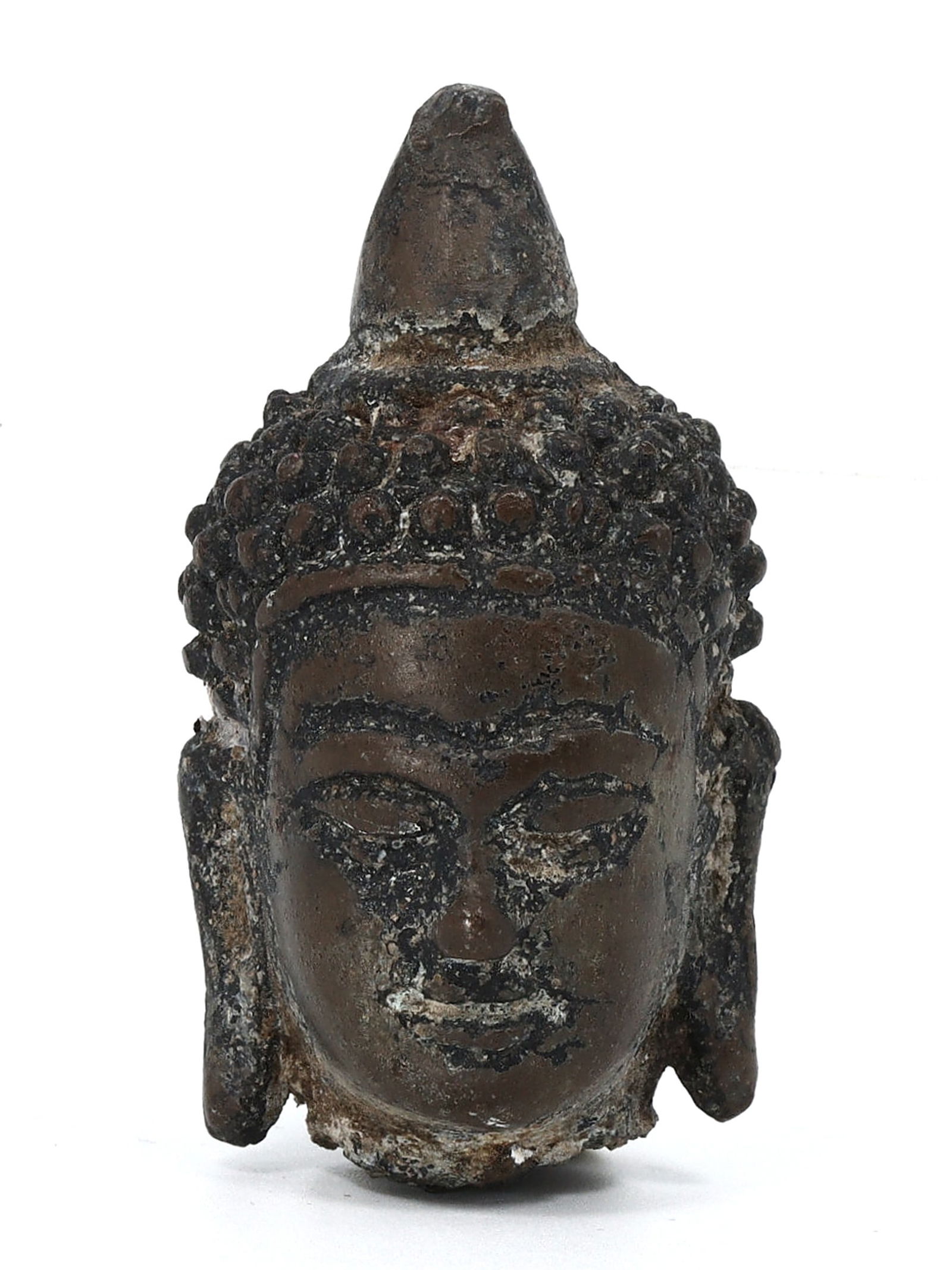 An Ancient Southeast Asian Bronze Buddha Head, 8th Century (1 of 4)