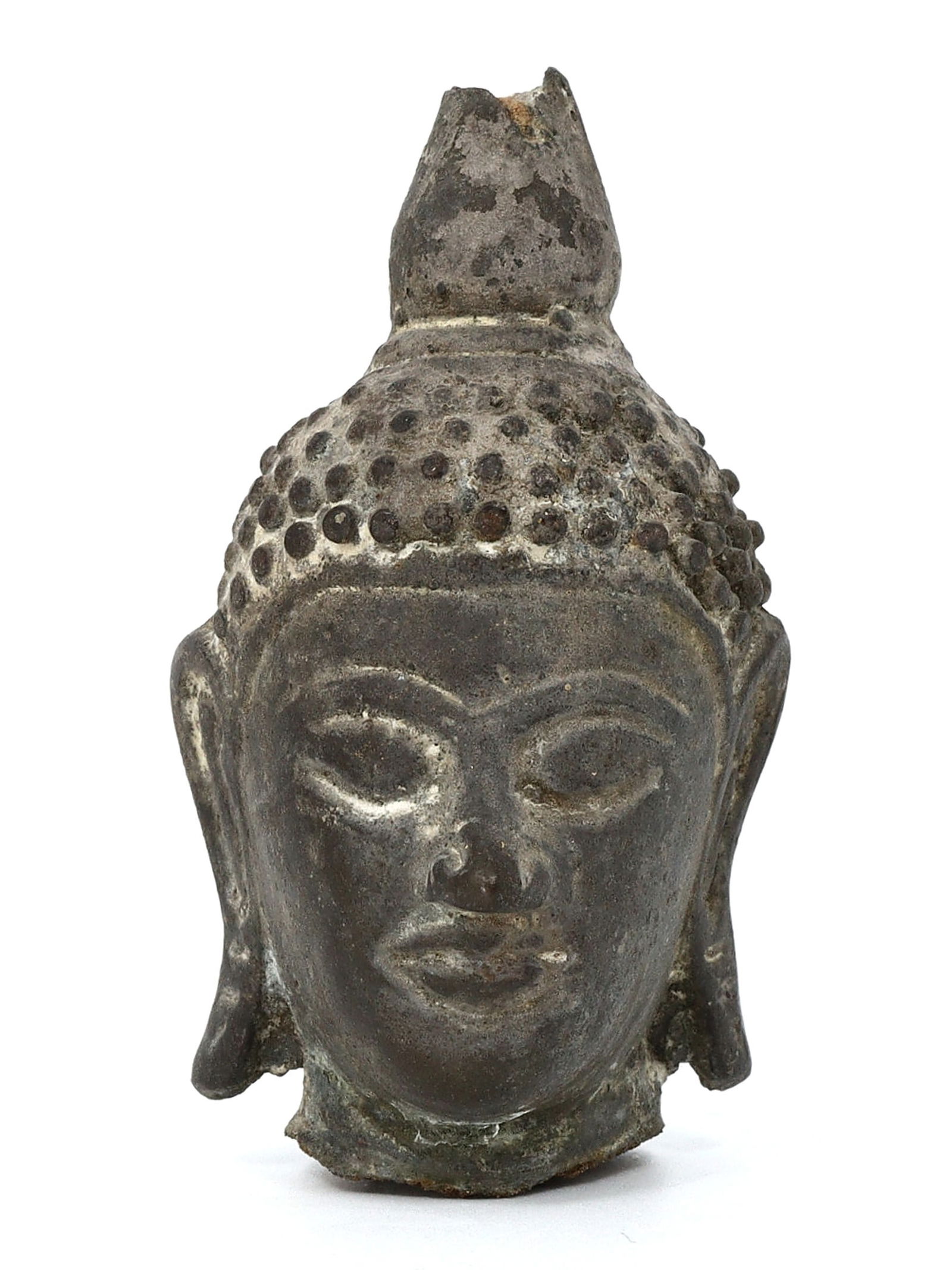 An Ancient Southeast Asian Bronze Buddha Head, 7th Century (1 of 4)