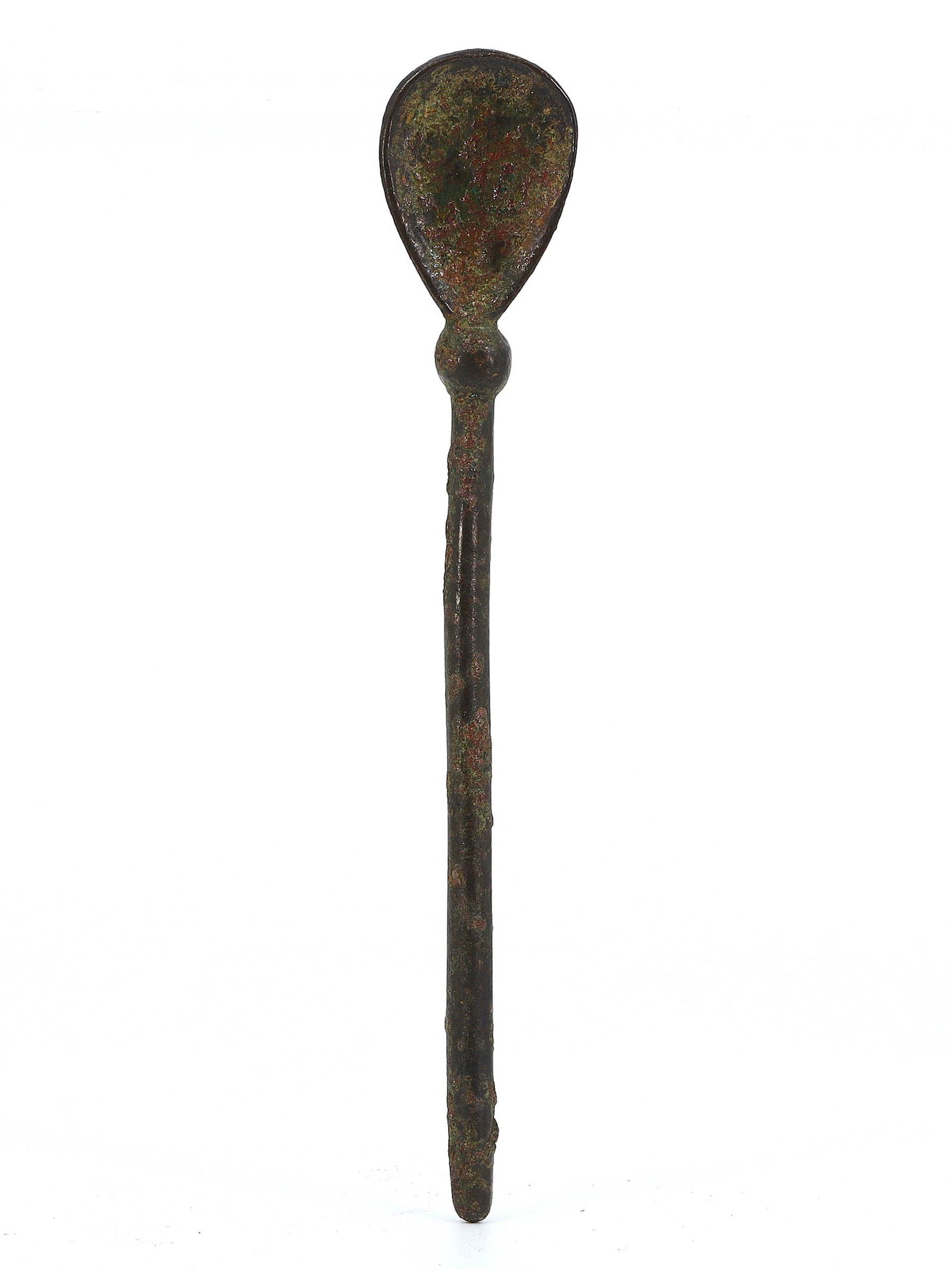 A Roman Bronze Spoon with Circular Bowl, Circa 1st-3rd Century CE (1 of 2)