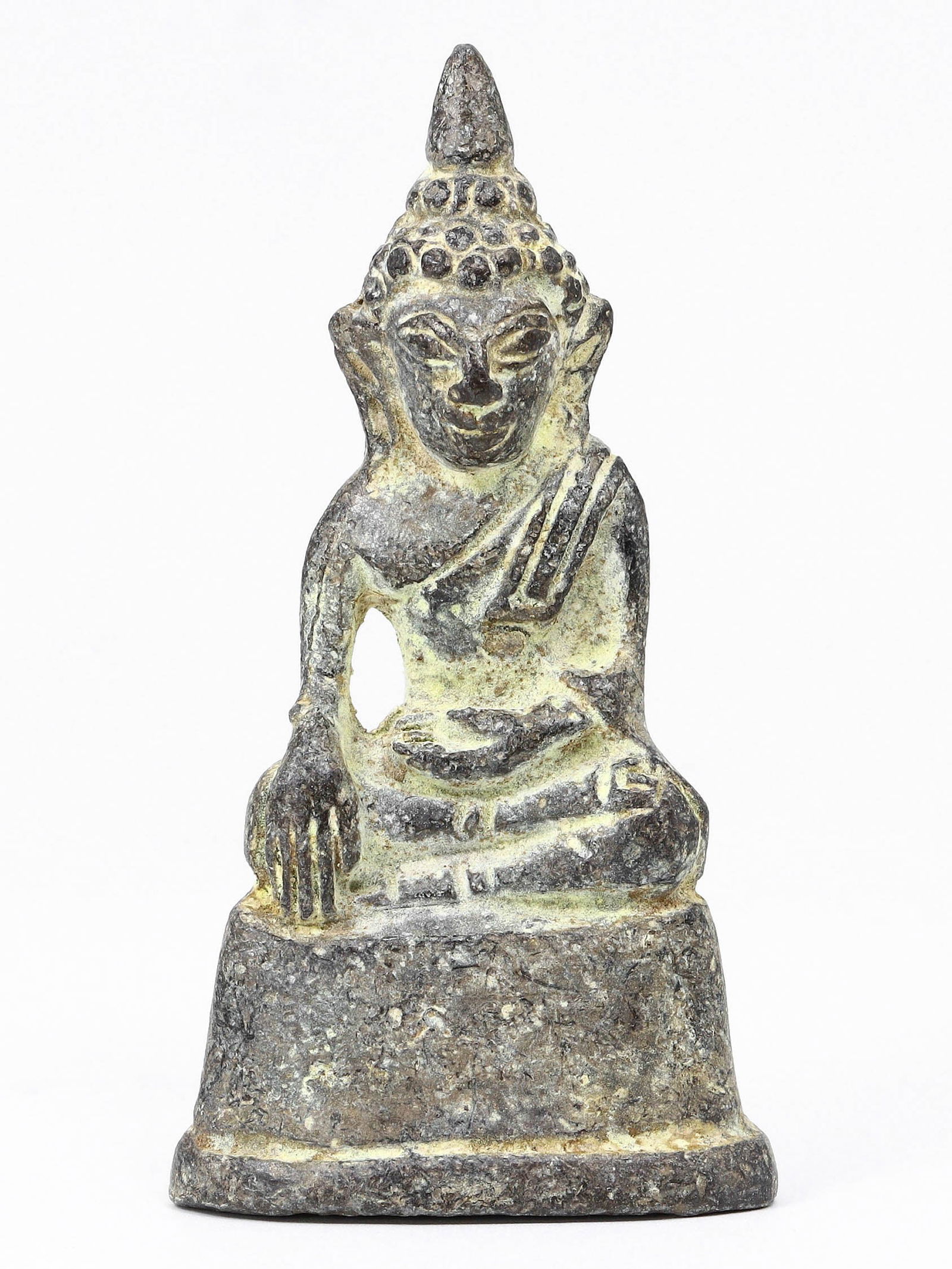 An Ancient Southeast Asian Lead Seated Buddha, Pre-15th Century (1 of 2)