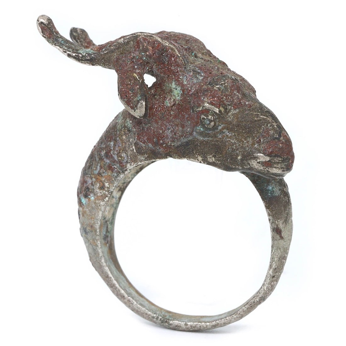 An Ancient Persian Silver Ring with Ram Head Design, 1st Millennium BCE (1 of 2)