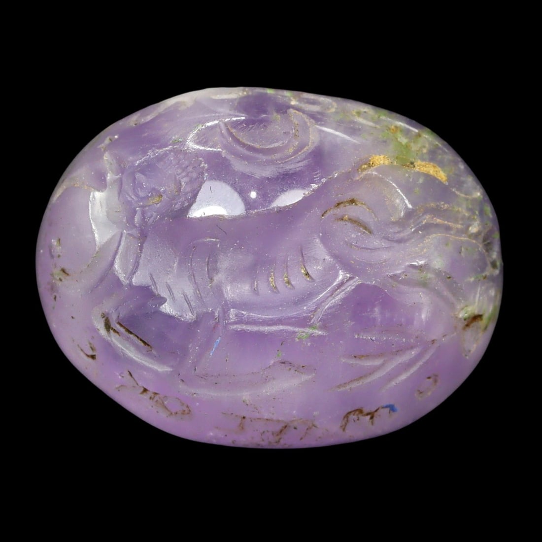 An Ancient Sasanian Amethyst Stamp Seal Featuring Mythical Beast, c. 224–651 CE (1 of 1)