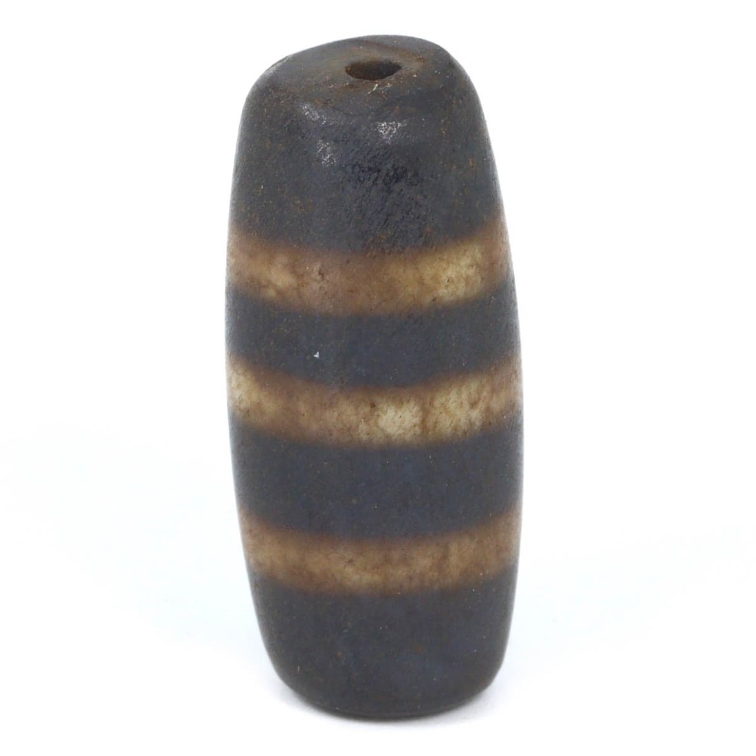 Antique Qing Dynasty Etched Carnelian Dzi Bead with Three Stripes, c. 1644–1913 (1 of 1)