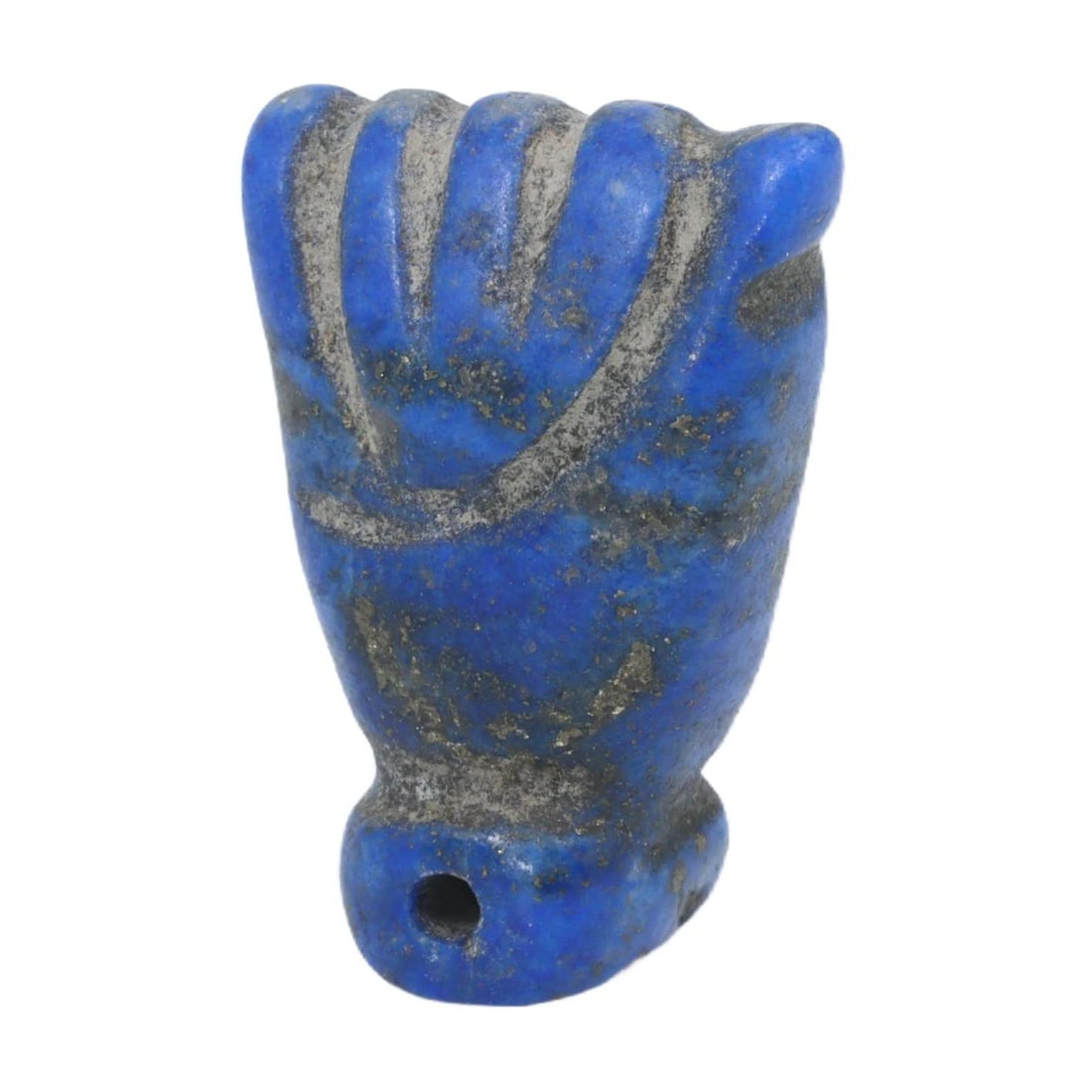 An Islamic Abbasid or Seljuk Empires Lapis Lazuli Bead, c. 8th-14th Century CE: A gem from the Islamic Golden Age, this lapis lazuli bead, with its deep celestial blue, is a relic of the Islamic empires' prosperity, where such materials were coveted for their beauty and supposed 