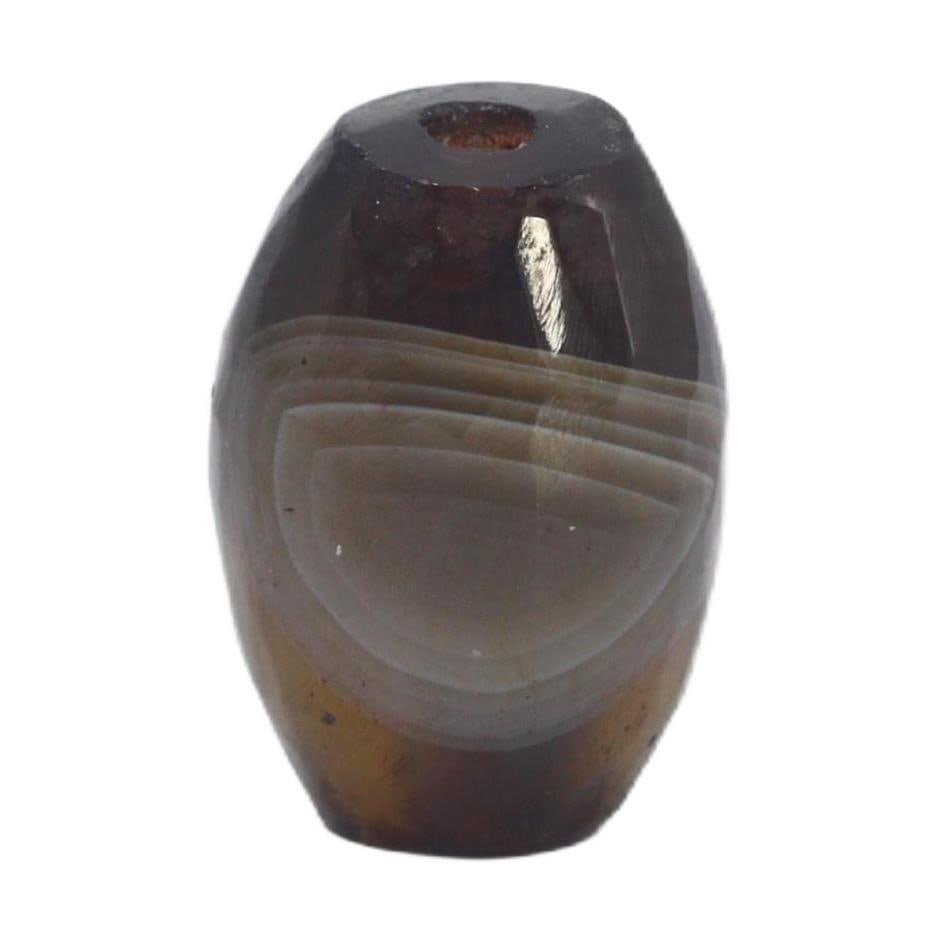 Antique Qing Dynasty Tibetan Banded Agate Dzi Bead, 18th-19th Century CE (1 of 1)