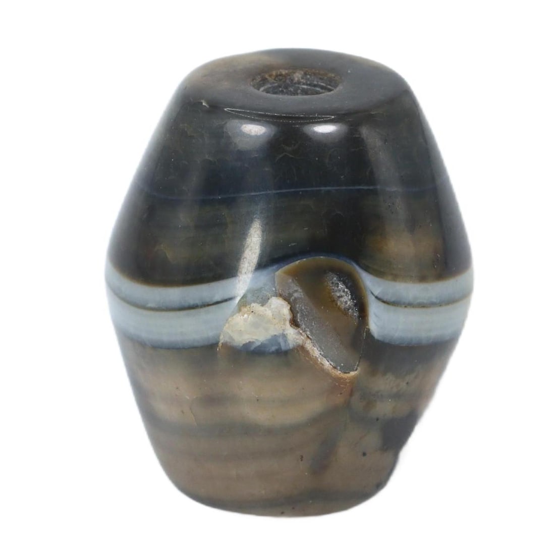 A Qing Dynasty Tibetan Agate Dzi Bead, 1644-1913 (1 of 1)