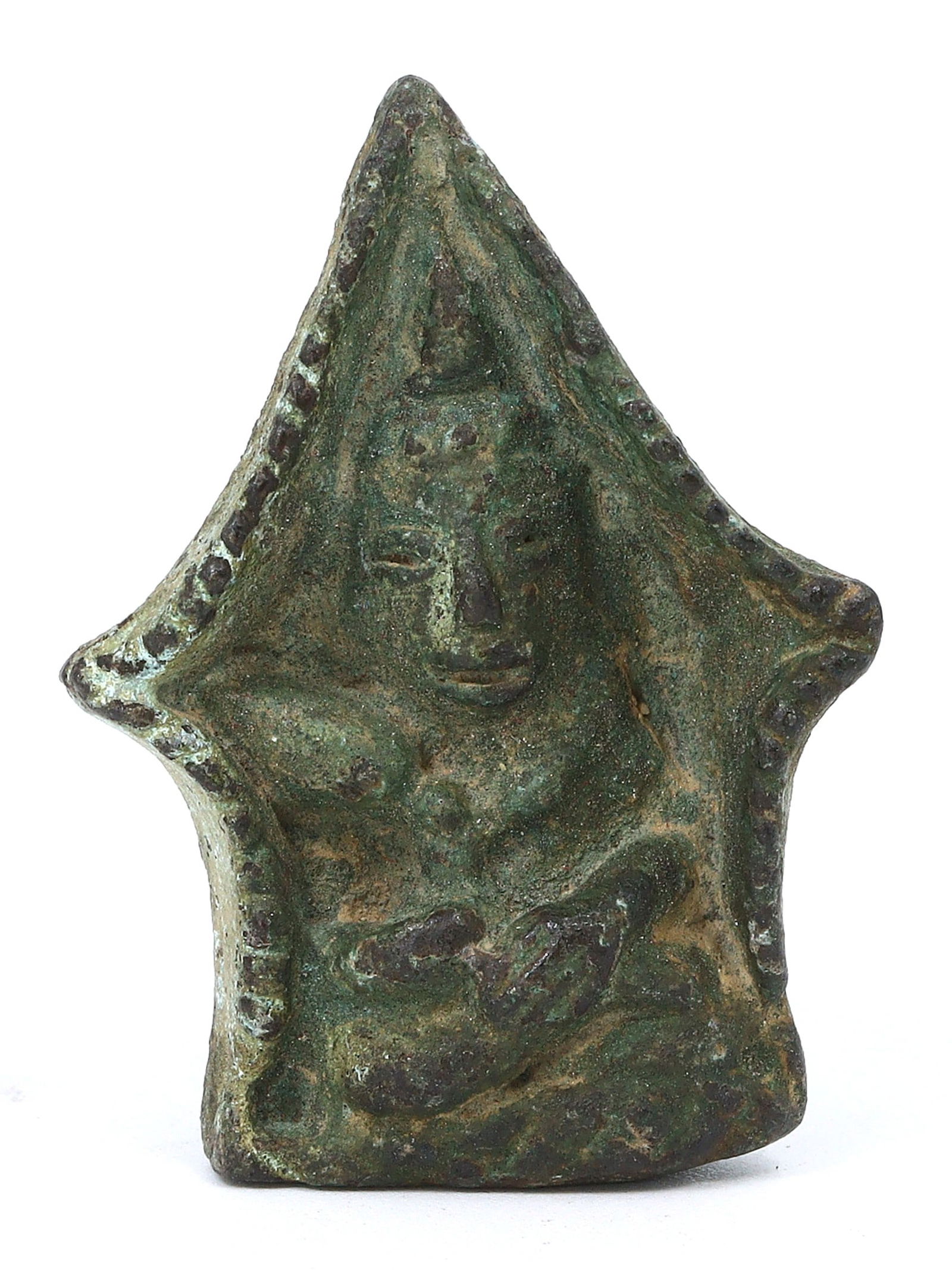 An Ancient Southeast Asian Bronze Votive Buddha, Pre-15th Century (1 of 2)