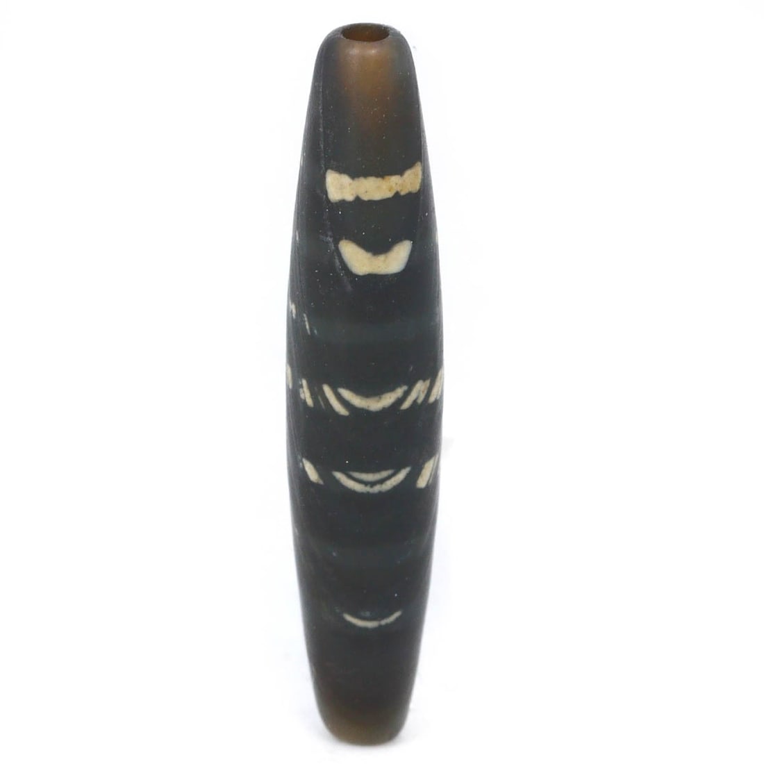 A Late Qing Dynasty Antique Tibetan Etched Agate Dzi Bead with Seven Stripes (1 of 1)