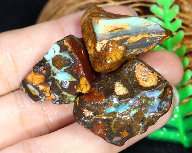 A Trio of Natural Koroit Boulder Opals, 99Ct, Direct from Queensland Mines (1 of 2)