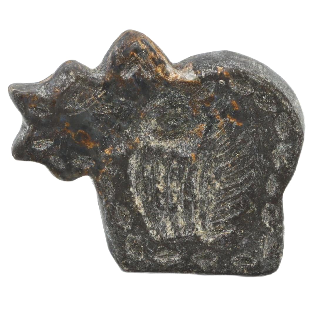 Ancient Near Eastern Steatite Stamp Seal, c. 1200-800 BCE: Category: Sealings This steatite stamp seal from the Near East features a geometric pattern that is both aesthetic and functional. Such seals were used to secure and decorate containers or documents, 