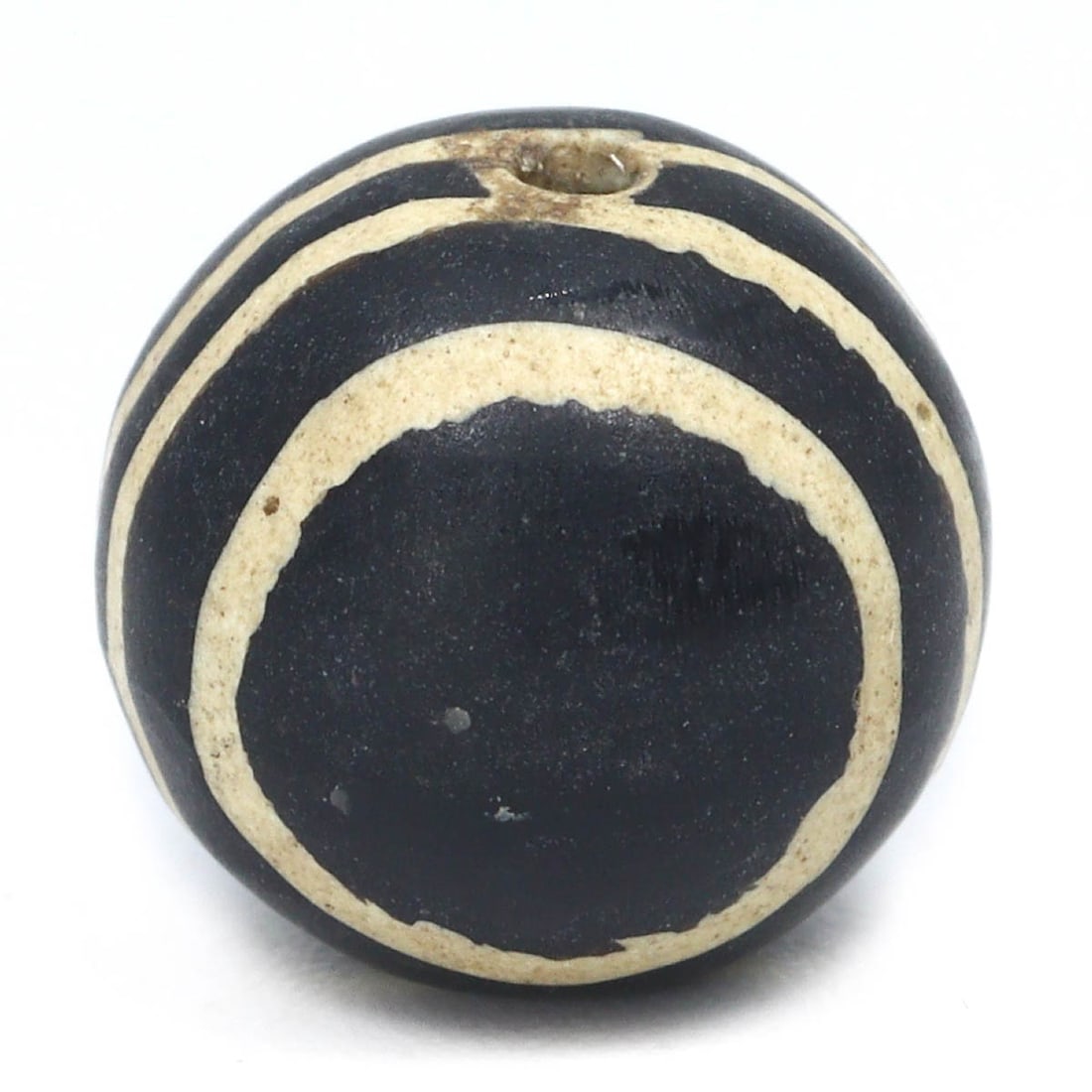 Antique Tibetan 4 Stripes Agate Dzi Bead, Qing Dynasty, c. 1644-1912 CE (1 of 1)