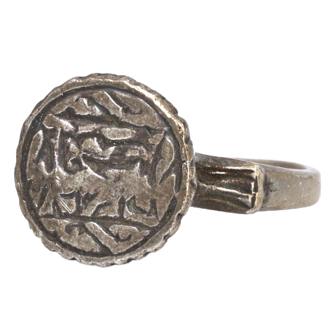 An Antique Islamic Silver Ring with Script Engravings, ca. 9th-11th Century CE (1 of 2)