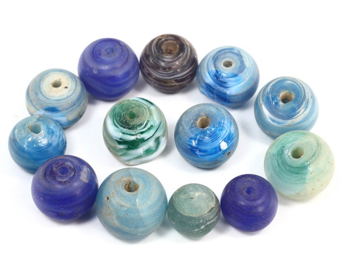 Group of Antique Persian Sword Glass Beads, c. 17th-19th Century (1 of 1)